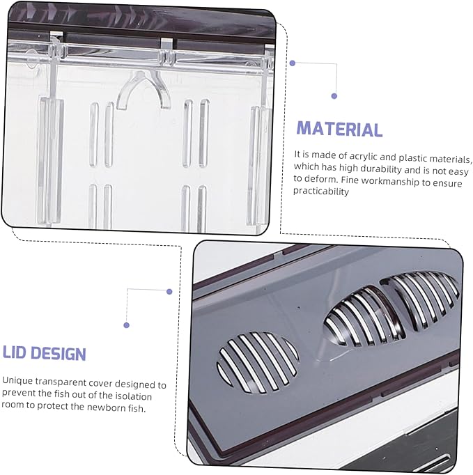 Fish Tank Breeding Box Acrylic Isolation Box Easy Clean Incubation Accessory