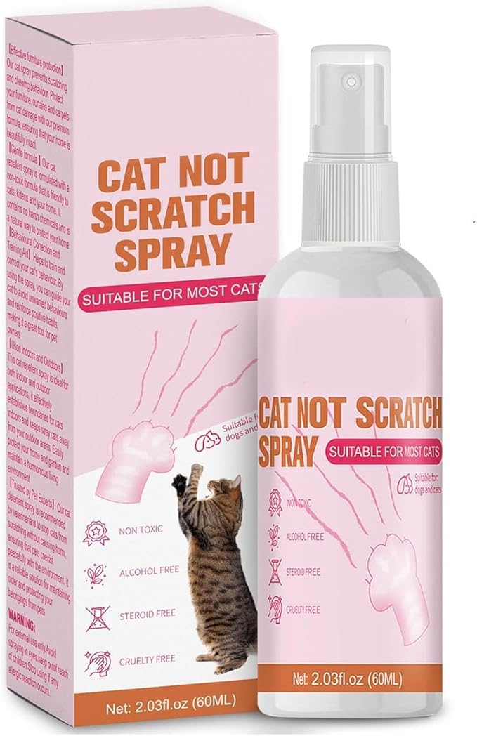 Cat Deterrent Spray Indoor,Natural Cat Repellent Spray for Furniture Protection,Safe Natural Training Aid to Stop Scratching,Safely Stops Urine Marking, Pee Everywhere