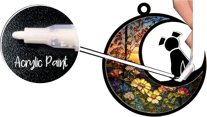 LOVELYPOD Suncatcher Dog Memorial Gifts for Dog Lovers, A Back Dog Decor on Moon Window Hangings Suncatcher, Loss of Dog Sympathy Gift, Pet Loss Remembrance Gifts in Memory Dog (4 Inches)