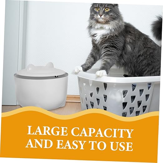 1set Cartoon Desktop Trash Can with Lid Enclosed Cat Litter Box for Easy Disposal Button Operation Includes Trash Bags for Home and Office Use