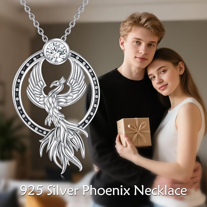 KZX Cat/Dog/Phoenix/Eagle/Whale/Shark/Puffin/Starfish/Chicken/Butterfly/Owl/Bee/Frog/Seahorse Necklace Sterling Silver Animal Pendant Jewelry Gift for Women
