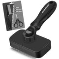 3PCS Cat Grooming Supplies, Cat Brush & Nail Clipper/Trimmer & Flea Comb for Shedding Indoor Cats Essentials Stuff Accessories (Black Grey)