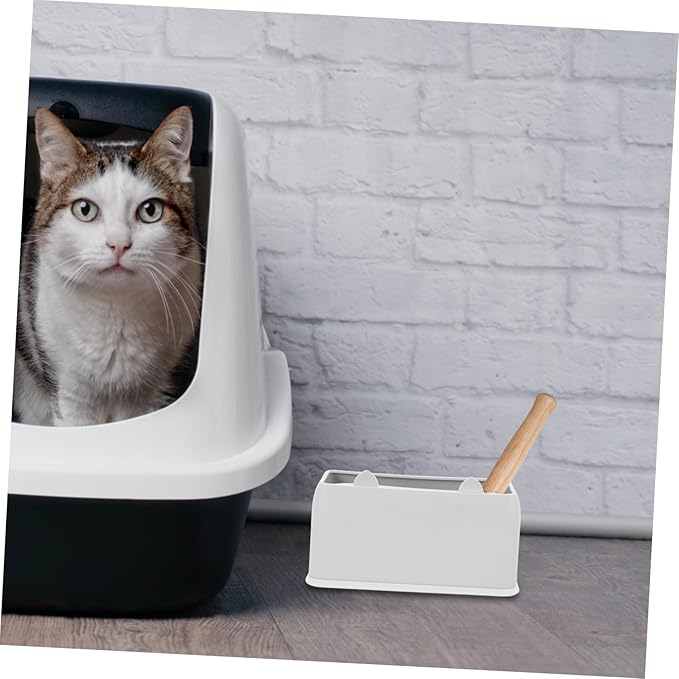 Cute Cat Shaped Litter Scoop Holder Mini Wastebasket for Cat Scoop Storage Easy Installation Durable Design Home Decor for Cat Lovers