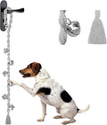 Dog Bells to Go Outside & Puppy Potty Training, Adjustable Dog Door Bell Ring to Go Potty, Handmade with Premium Yarn. Twisted Style, LightGrey
