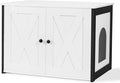 Dwanton Litter Box Enclosure, Cat Litter Box Furniture Hidden, Reversible Entrance Can Be on Left or Right Side, Wooden Cat Washroom Indoor, White, 27.6 Inches