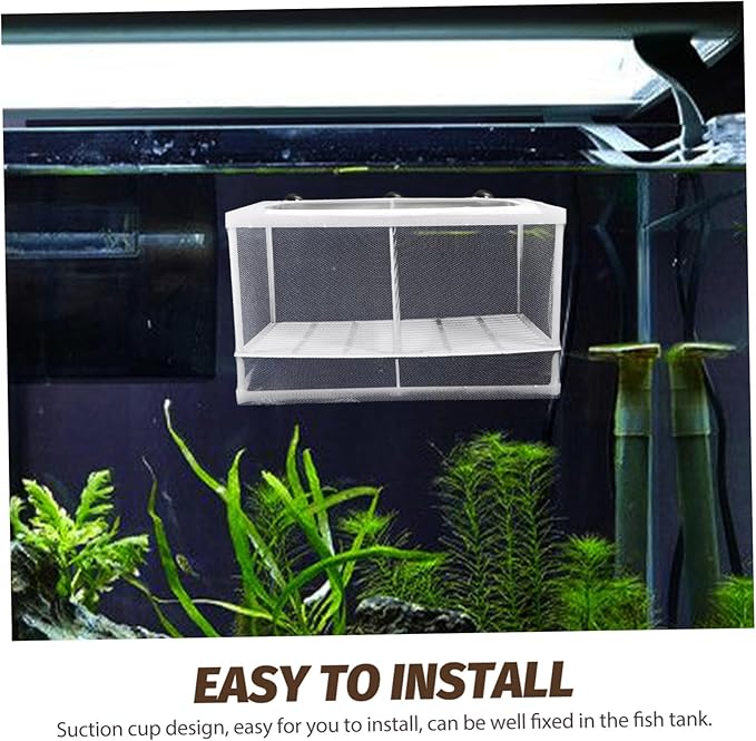 MERRYHAPY 2pcs Aquarium Breeding Isolation Box Multifunctional Fish Tank Incubator with Durable Mesh Protects Fish from Predators Observation Design