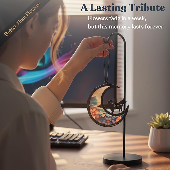 Personalized Dog Memorial Suncatcher, Custom Pet Breeds Suncatcher with Name Date, Pet Loss Suncatcher, Stained Glass Style Light Catcher, Dog Memorials & funerary, Gifts for Pet Loss