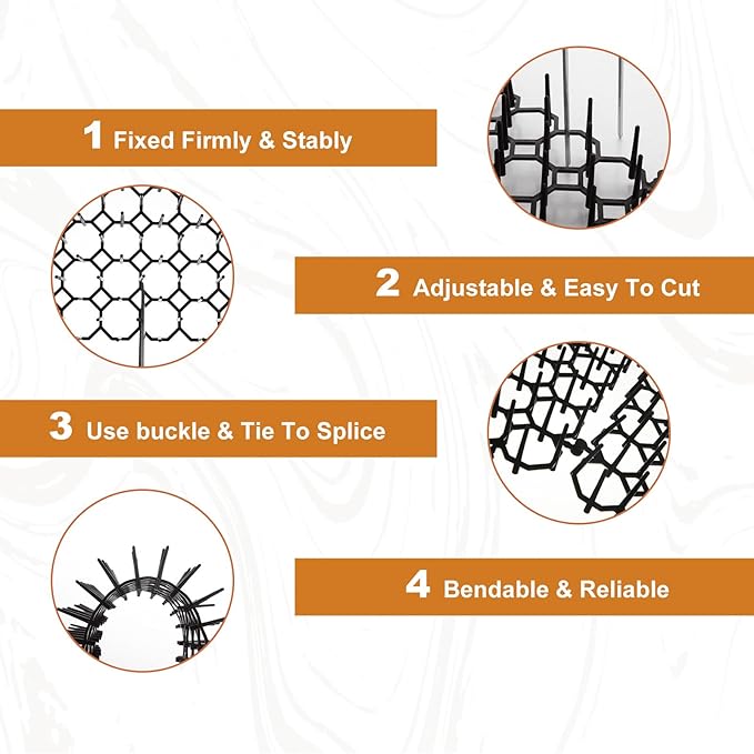 24PCS Scat Mat for Cats Indoor 8”x6” Scat Mats for Dogs Cat Scat Mat with Spikes Outdoor Cat Deterrent Mat with Staple & Tie Cat Repellent Mat Cat Spike Mat Keep Dogs Off Couch Counter Garden