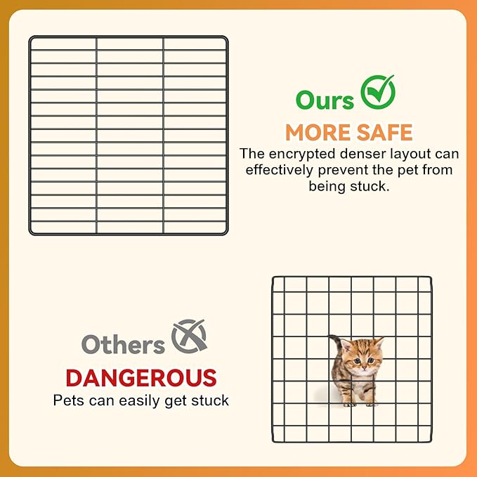 Cat Cage, 3-Tier DIY Catio Cat Enclosures, 24" x 16" x 36" Cat Playpen Indoor & Outdoor with Hammock, Detachable Metal Wire Kennel Cats Crate, 2x1x3 Exercise Place for 1-2 Cats/Kitten
