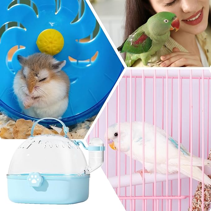 Bird Carrier Travel Cage, Portable Panoramic View Bird Travel Cage, Secure Ventilated Habitat with Water Bottle, Outdoor and Wild Adventures, Safe Transport for Small Birds, Parrots, Finches, Budgies