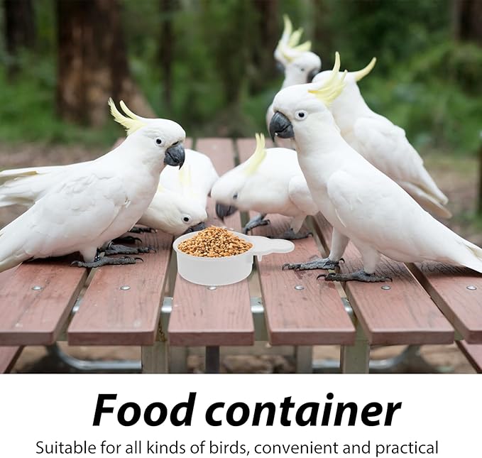 Artibetter 2pcs Parakeet Food Bowl and Water Dispenser Set for Bird Cage No Mess Hanging Feeding Cups for Small Birds and Parakeets Sturdy Plastic Watering Supplies