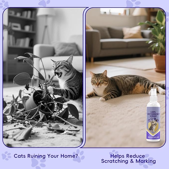 Cat Spray Deterrent - Safe Natural Formula to Protect Furniture, Garden & Stop Scratching & Marking