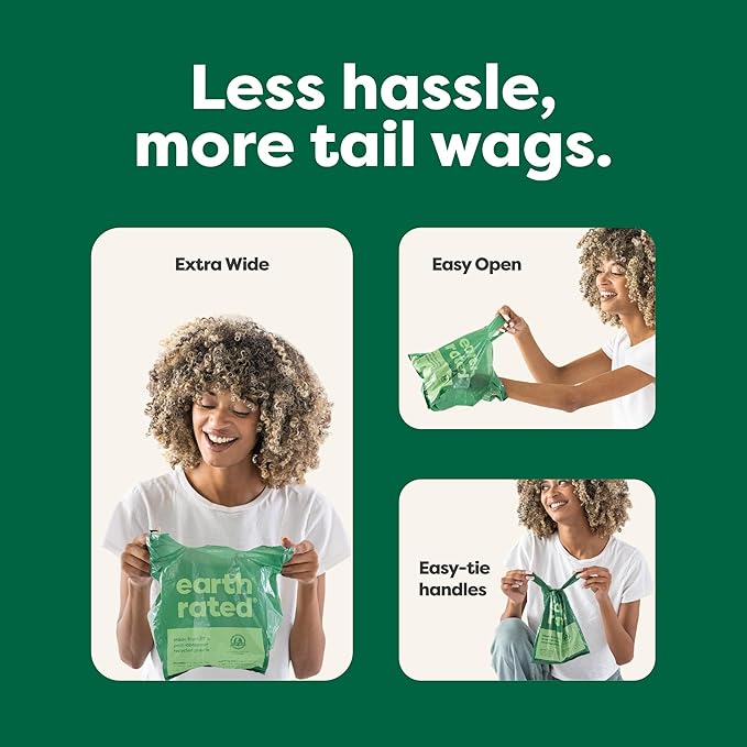 Earth Rated Dog Poop Bags with Handles Value Pack, Easy Tie and Guaranteed Leakproof, Lavender Scented, 600 Handle Bags