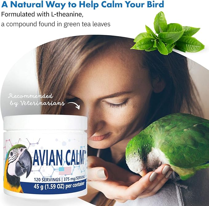 Avian Calm™ Dietary Supplement for Parrots, All-Natural Calming Supplement (120 Servings)