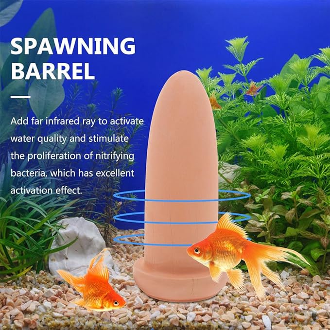 BESPORTBLE Discus Breeding Cone: Fish Breeding Cones Cave Ceramic Spawning Cave with Cage for Discus Fish Angelfish, 7.8 * 3inch