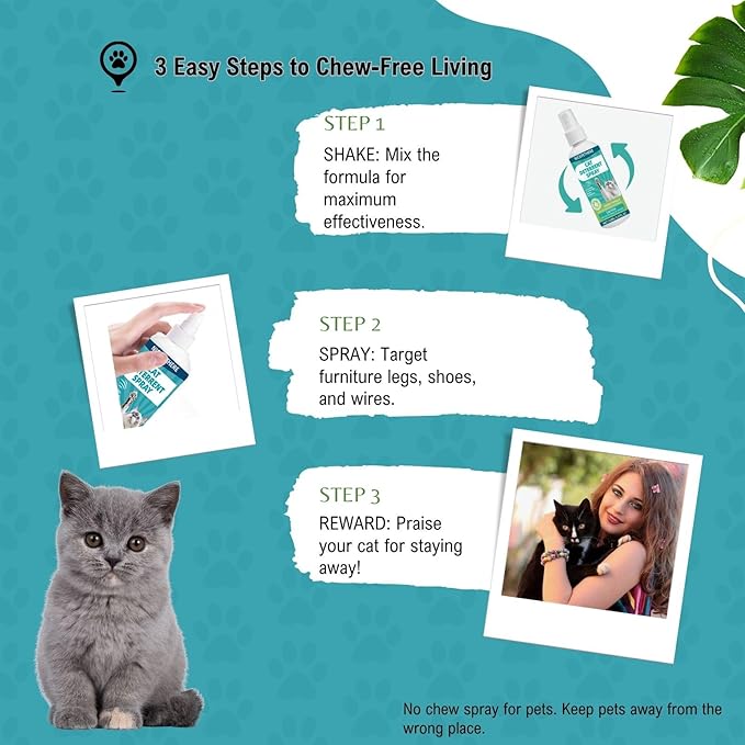 Cat Deterrent Spray,Safe Indoor & Outdoor Deterrent for Furniture & Carpet Protection, Effective Training Aid with Natural Ingredients,Non-Toxic Anti-Scratch