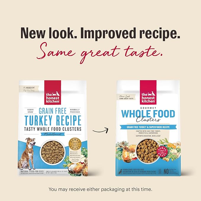 The Honest Kitchen Whole Food Clusters Human Grade Dry Dog Food - Grain Free Turkey 5 lbs