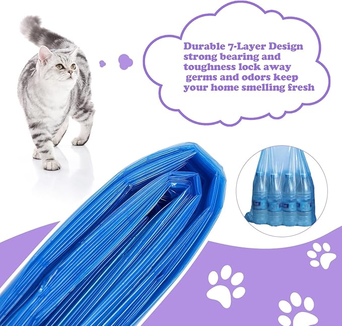 10 Pack Cat Litter Refills Scented Bag Compatible With Standard and Plus Disposal Cartridge, Universal Bags (Not Include Cartridge)