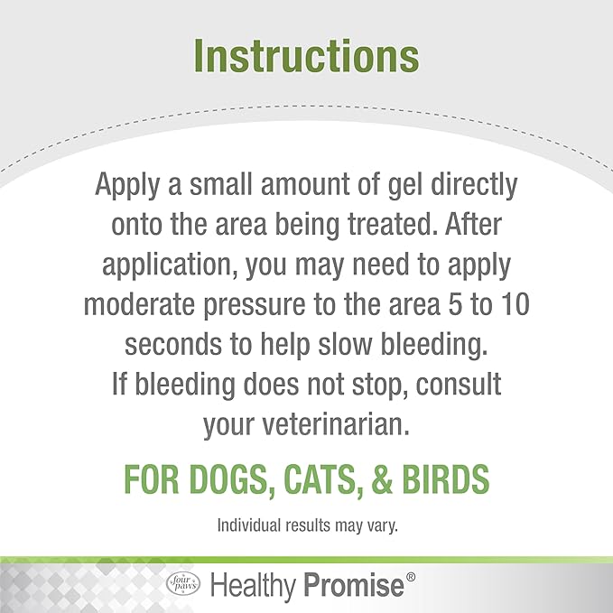 Four Paws Healthy Promise Quick Action Blood Stopper Styptic Gel for Dogs & Cats, 1.16 oz.