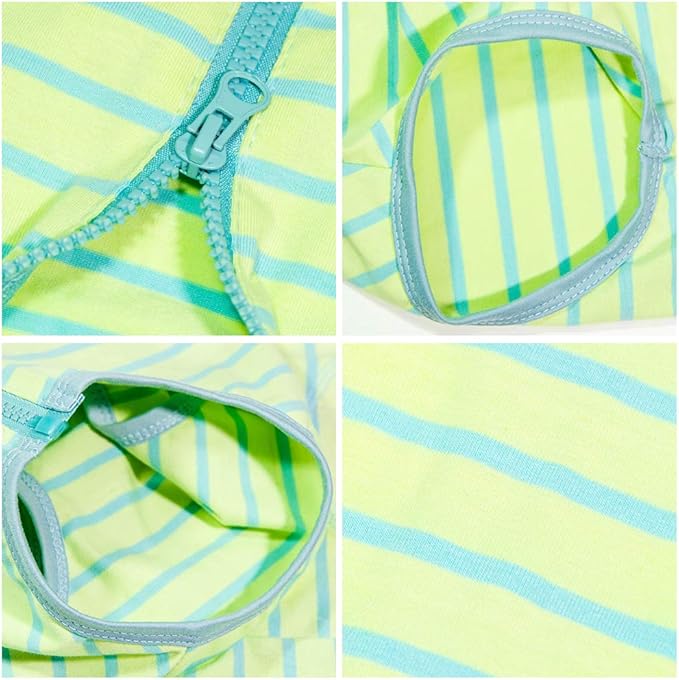 Dog’s Recovery Suit Post Surgery Shirt for Female Male Dog, E-Collar Alternative Wound Protective Clothes (Green stripe-4xl)
