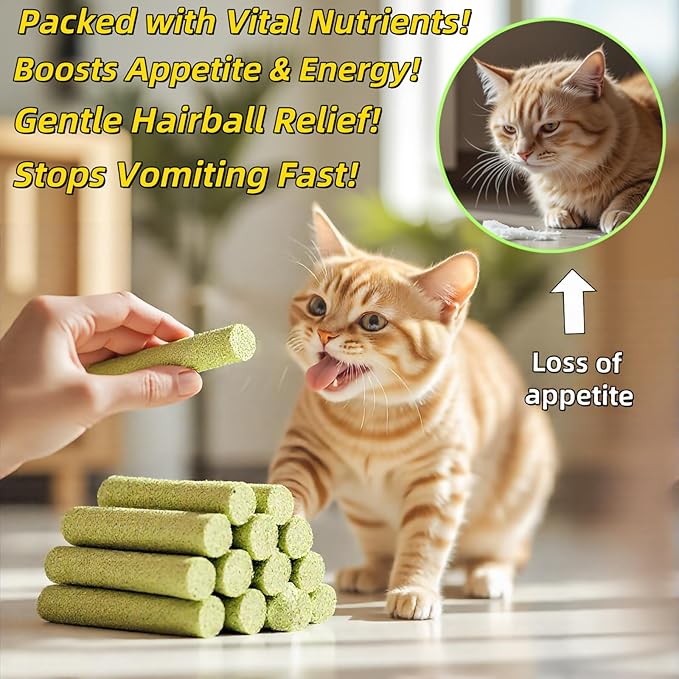 Cat Toys 17Pack 100g Catnip Grass Teething Stick for Hairball Removal Kitten Toy Freeze Dried Chew Dental Food for Indoor Kitty Lickable Edible Snack