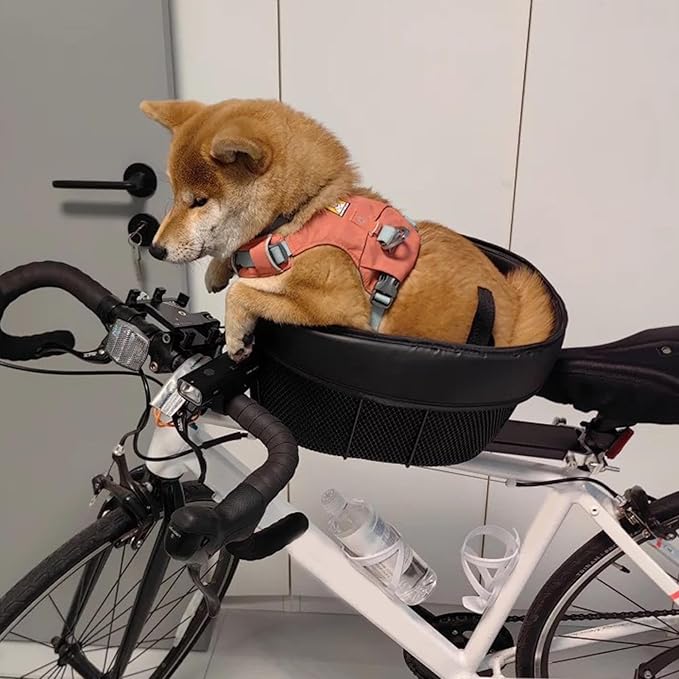 Bikes Pet Basket - Detachable Bicycles Carrier, Waterproof Foldable Pet Basket | Multipurpose Cycling Basket Small Pets, Removable Dog Carrier with Mesh Cover, Secure Bikes Bag for Shopping, Camping