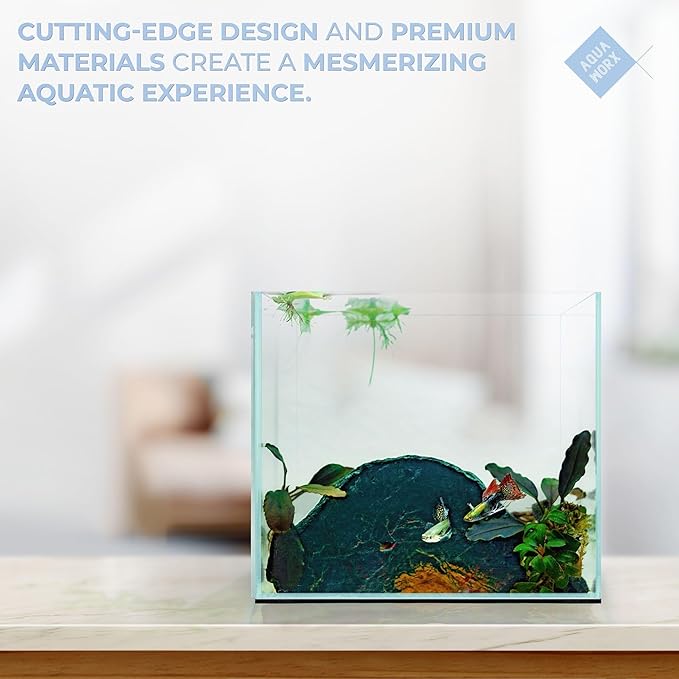 2 Gallon Clear Glass Cube Rimless Tank - Space Saving Aquarium - 7.87 x 7.87 x 7.87 inches
