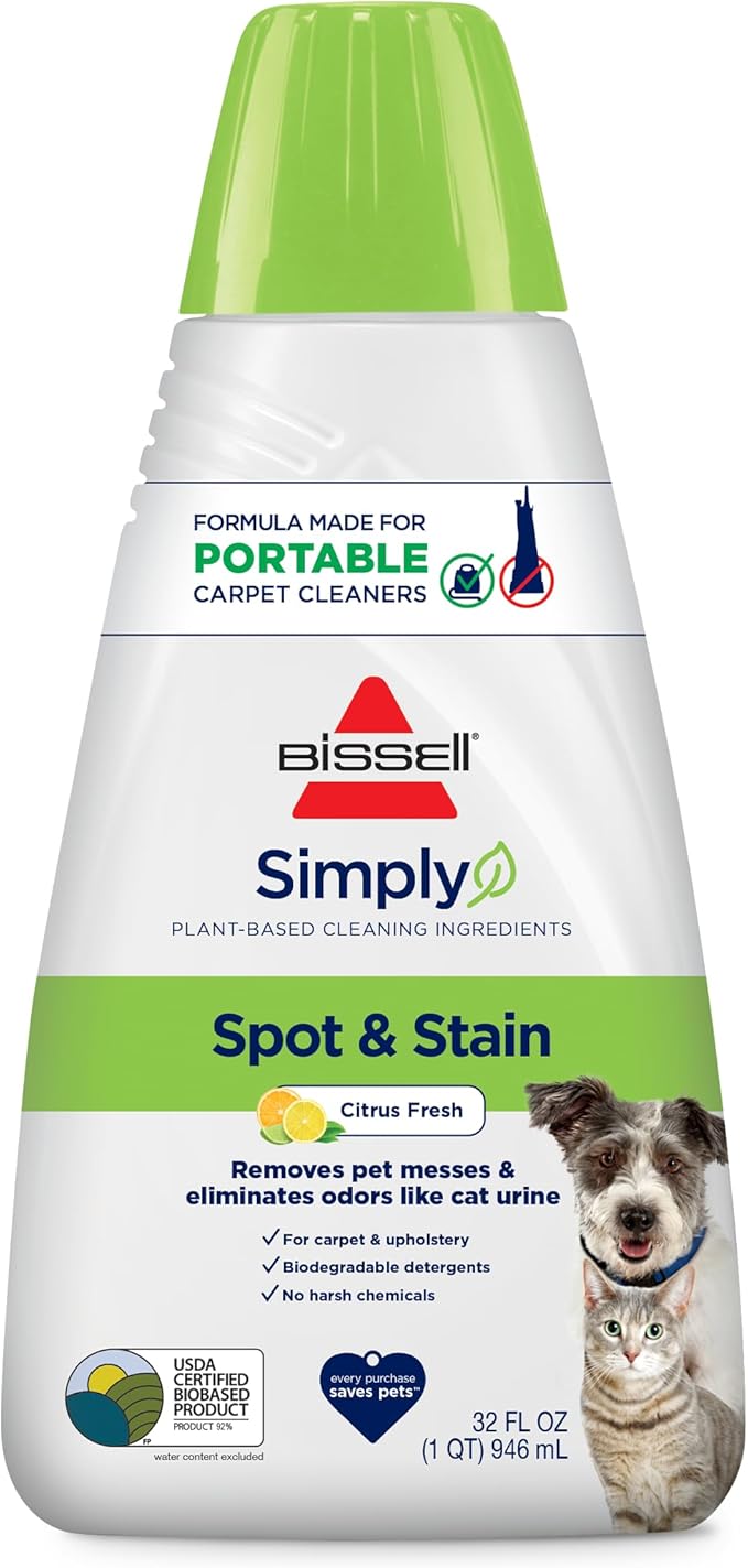 Bissell Simply Spot & Stain Portable Carpet Cleaner Formula, 32 oz, 3368