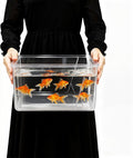 Geelin 1.5 Gallon Plastic Fish Tank Large Bowl Shatterproof with Crystal Clear Clarity for Terrarium, Flower Vase Centerpiece Gift for Fish Lovers (Square)