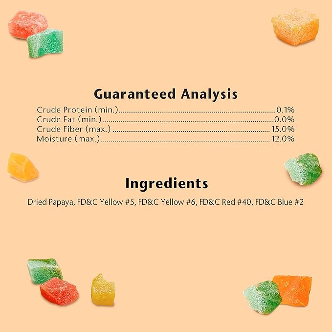 Kaytee Fiesta Healthy Toppings Papaya Bits For All Pet Birds, 2.5-Oz Bag