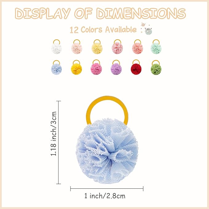 Yxiang Small Dog Ball Bows with Rubber Bands Hair Bows Pet Hair Accessories for Dog Yorkies Poodle and Cat Grooming