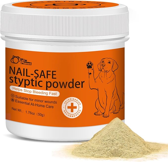 PAW PLANET Styptic Powder for Dogs & Cats -1.76oz Fast Acting Blood Stop Powder for Nail Clipping, Minor Cuts & Wing Clipping,Essential First Aid for Dark Nails