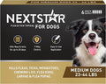 NEXTSTAR Flea and Tick Prevention for Dogs, Repellent, and Control, Fast Acting Waterproof Topical Drops for Medium Dogs, 6 Monthly Doses
