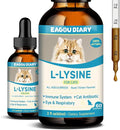L-Lysine for Cats,Lysine Drops Immune Support Supplement,Sneezing,Cold,Allergy Relief,Runny Nose,Feline Respiratory,Natural Antibiotics for Cats with Colostrum,Taurine (Roast Chicken Flavor/2floz)