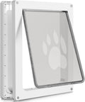 CEESC Large Dog Door for Pets Up to 100 lb, Weatherproof Pet Door for Cats and Dogs, Durable, Snap-in Closing Panel Included, Suitable for Interior and Exterior Doors (Large, White)