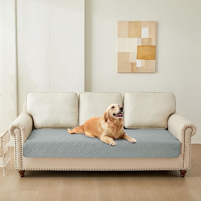 hyha Waterproof Dog Blanket, Soft Pet Bed Blankets, Waterproof Sofa Couch Cover for Dogs Washable, Reversible Pet Couch Covers for Sofa Furniture (30x90 Inch, Grey/Dark Grey)