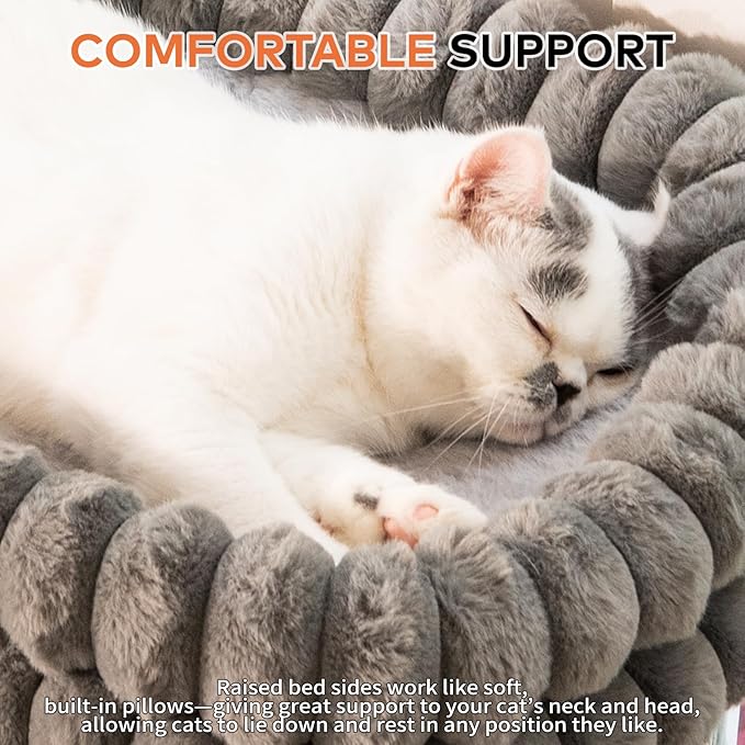 CHEERPALS Cat Window Perch for Indoor Cats Hammock for Window with Reversible Cushion, Foldable Cat Window Bed for Large Cats and Kittens(Grey,Large)