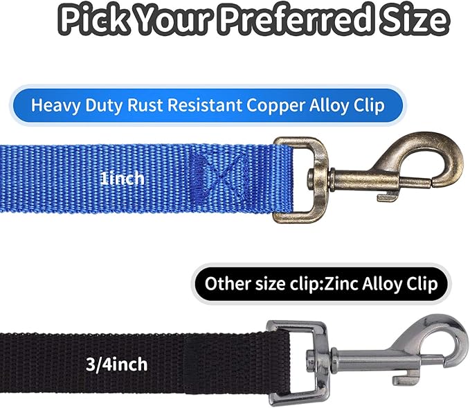 HIKISS Long Dog Leash Obedience Recall Training Agility Lead with Thickening Material for Large Dog - 15ft 20ft 30ft 50ft 100ft Training Leash(Black 15ft)