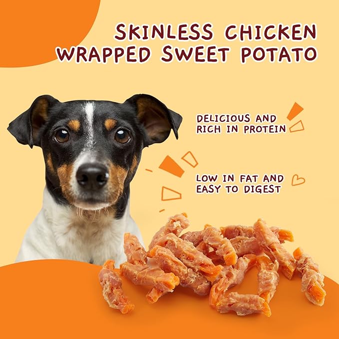 Jungle Calling Chicken & Sweet Potato Dog Treats – Gluten-Free, Grain-Free, High-Protein Natural Chews for Medium/Large Breeds, 10.6 oz