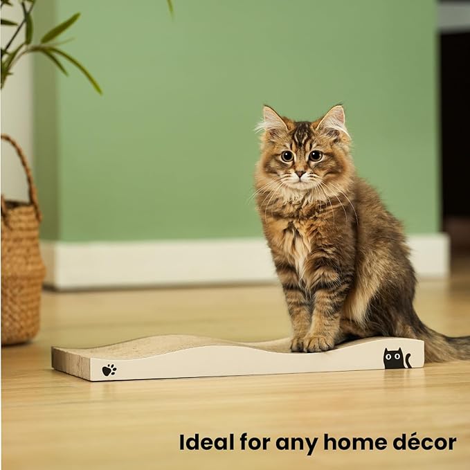 Cat Scratcher, Durable Scratch Pad, Corrugated Cardboard Scratching Board for Indoor Cats, Heavy Duty, Double-Sided Usability, Recyclable, with Catnip