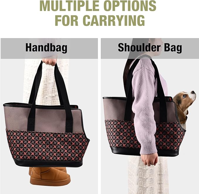 Dog Purse Carrier for Small Dogs, Soft-Sided Tote Bags with Pocket Dog Travel Supplies Portable Dog Sling with Anti-Slip Bottom