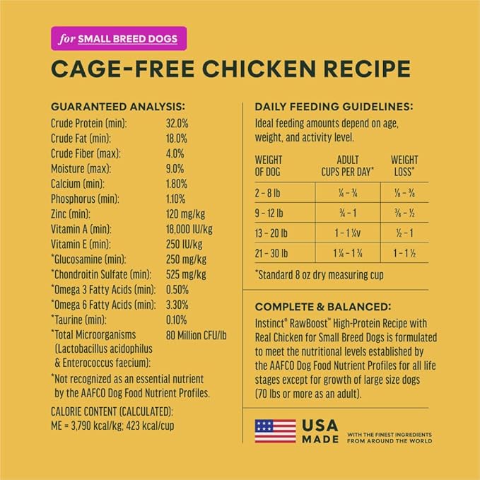 Instinct RawBoost Small Breed, Natural Dry Dog Food with Freeze-Dried Pieces, High Protein, Grain-Free Recipe - Real Chicken, 3.5 lb. Bag