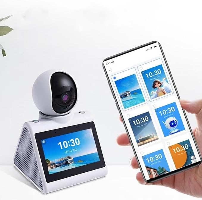 Two Way Video Calling Camera with 4.3 HD Screen, 1080P 2MP Indoor Home Nanny Camera Baby Elder Dog Pet Camera with AI Voice Function, Smart Security Camera Monitor