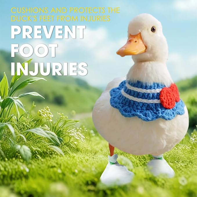Disposable Boots for Real Duck Feet, Bumble Foot for Duck Supplies with Bandage, Large Size (Blue, 40 PCS)