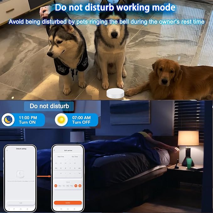 EverNary Dog Door Bell, WiFi Smart Doggie Doorbell for Potty Training with Wireless Waterproof Touch Button Transmitter and Receiver (1 WiFi Receiver 3 Button)