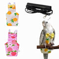 2 Pcs Bird Diapers Bird Harness Flight Suits Diapers with 80in Flying Leash Reusable Parrot Nappy with Waterproof Inner Layer for Cockatiel Budgie Conure Parakeet Lovebird-Apple&Pineapple