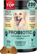 Probiotics for Dogs Gut Digestive Health Probiotic Chew for Dogs Digestive Enzymes Relieve Diarrhea Immunity Oral Problems Itching Constipation Prebiotics Dog Probiotics 200 Tablets Chicken Flavor