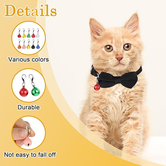 Cat Dog Collar Bells 10 Pcs Dog Collar Bells For Small Dogs Cat And Dog Round Bells For Collar With Crisp Sound Multicolor Cat Dog Collar Charm Pet Pendant Accessories For Christmas Decoration