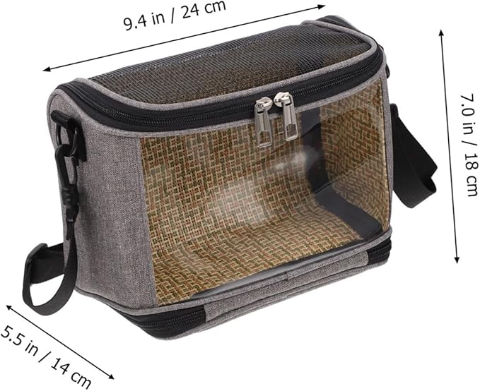 Parrot Carrier Bag with Crossbody Strap, Large Capacity Portable Bird Carrying Pouch for Outdoor Travel, Small Pet Birds Container in Gray