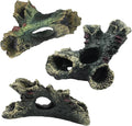 DoubleWood 3 PCS Decaying Trunk Betta Fish Ornament Driftwood Resin Crafts for Aquarium Decoration Fish Tank Wood With Holes & Caves